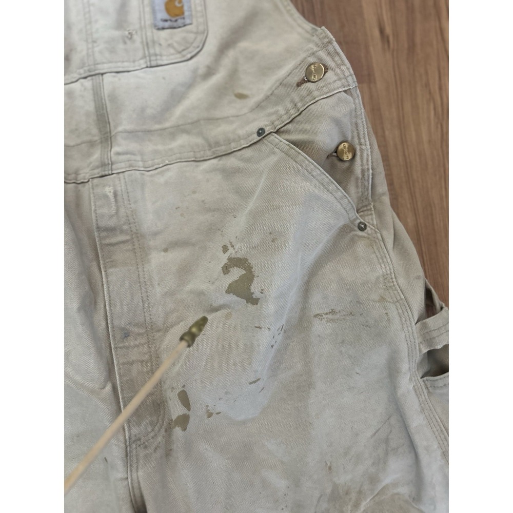 Vintage Carhartt Bib Overalls Double Knee Mens 42x32 (40x30) RO1 BRN Duck *See - Picture 9 of 16
